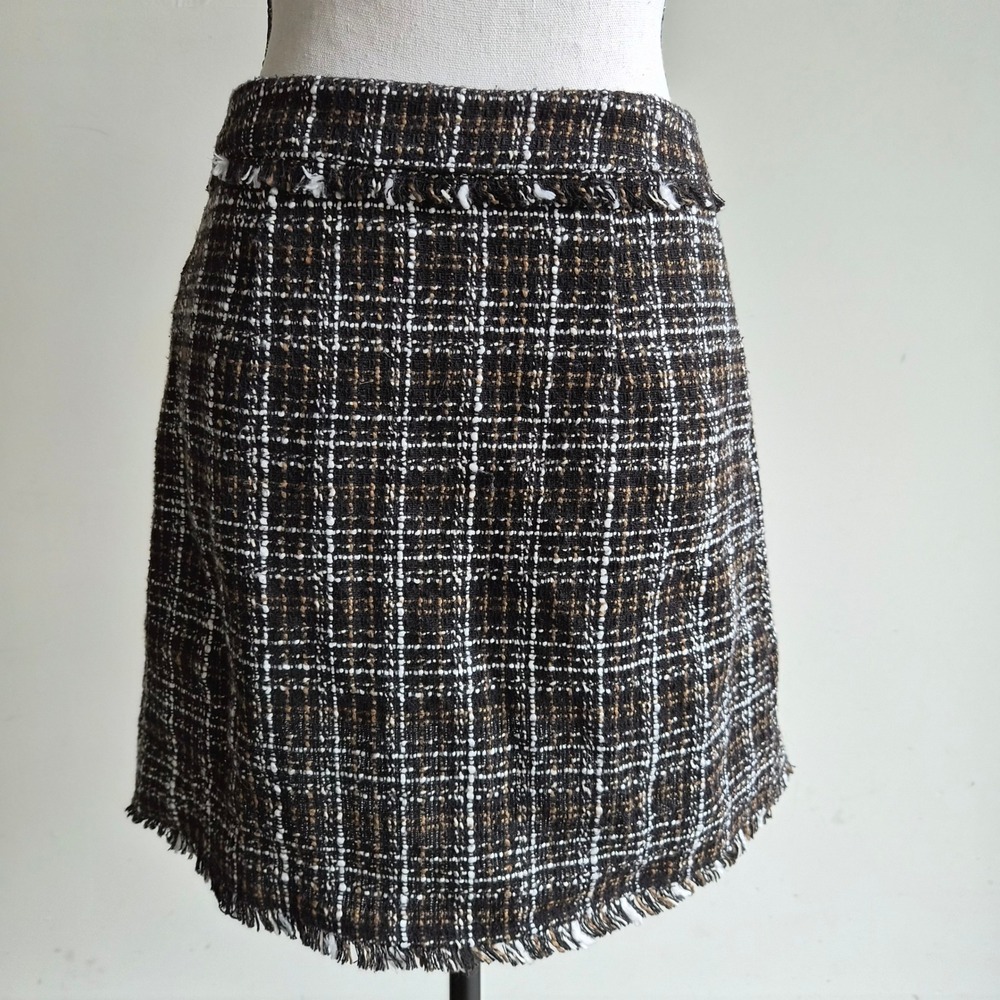 Blu Pepper Tweed Mini Skirt Women Small Dark Academia Coquette Preppy Grunge Alt